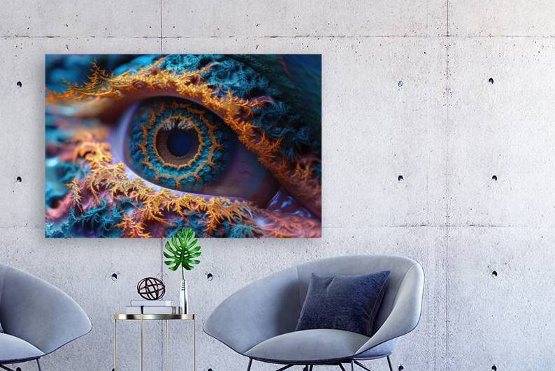 Fractal Eye 01 Blue and Gold by Matthias Hauser
