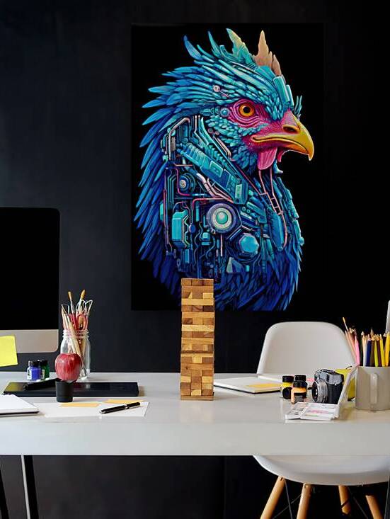 Cyberpunk Chicken 03 Cool Blue by Matthias Hauser