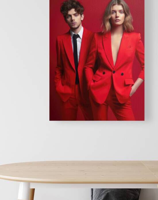 Red Fashion Male and Female Model by Matthias Hauser