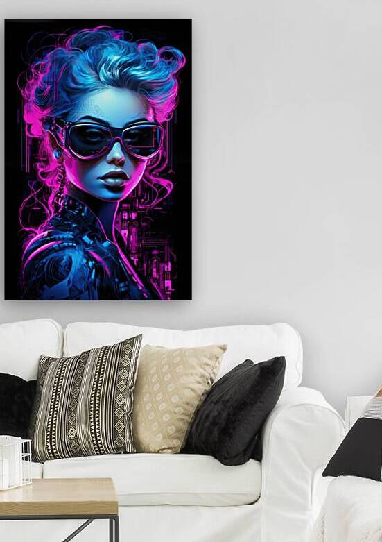 Cool Cyberpunk Woman Portrait Neon Vaporwave Style by Matthias Hauser