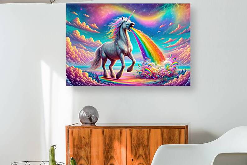 Unicorn Puking Rainbow Colors 02 by Matthias Hauser