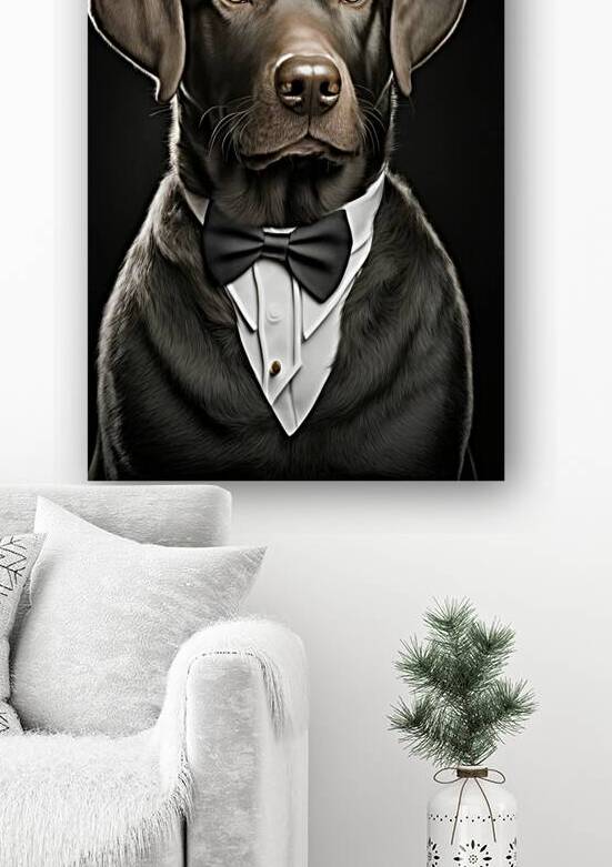 Labrador Dog wearing a Tuxedo by Matthias Hauser