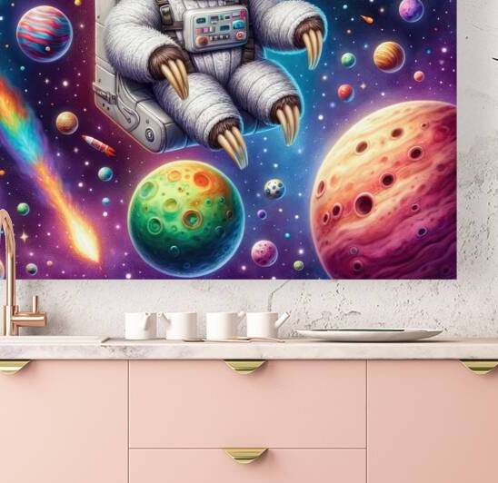 Whimsical Sloth Astronaut 01 by Matthias Hauser