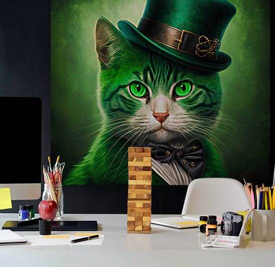 Saint Patricks Day Cat 01 by Matthias Hauser