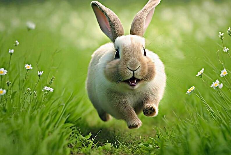 Happy Running Animal 03 Funny Bunny by Matthias Hauser