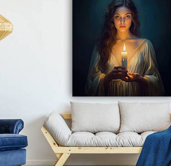 Night Lights 03 Woman with Candle by Matthias Hauser