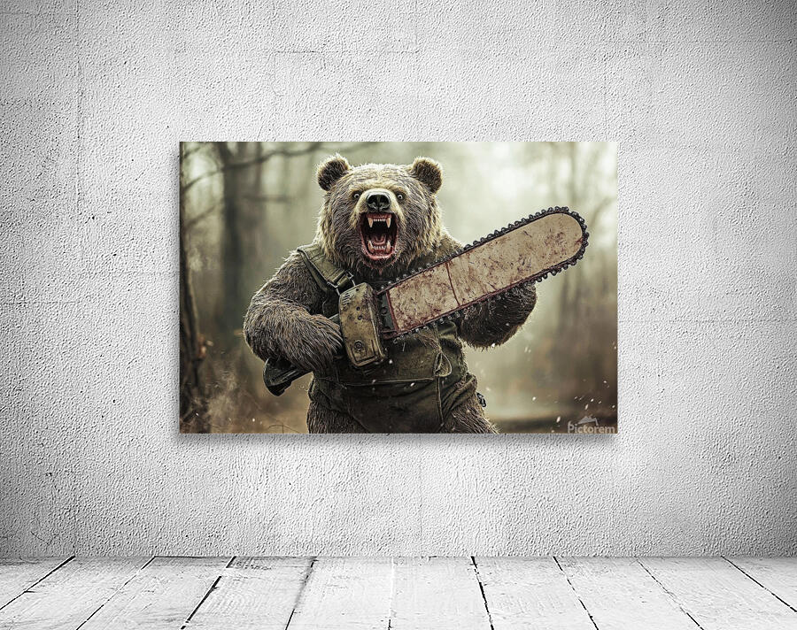 Bear with Chainsaw 02 Wall Preview
