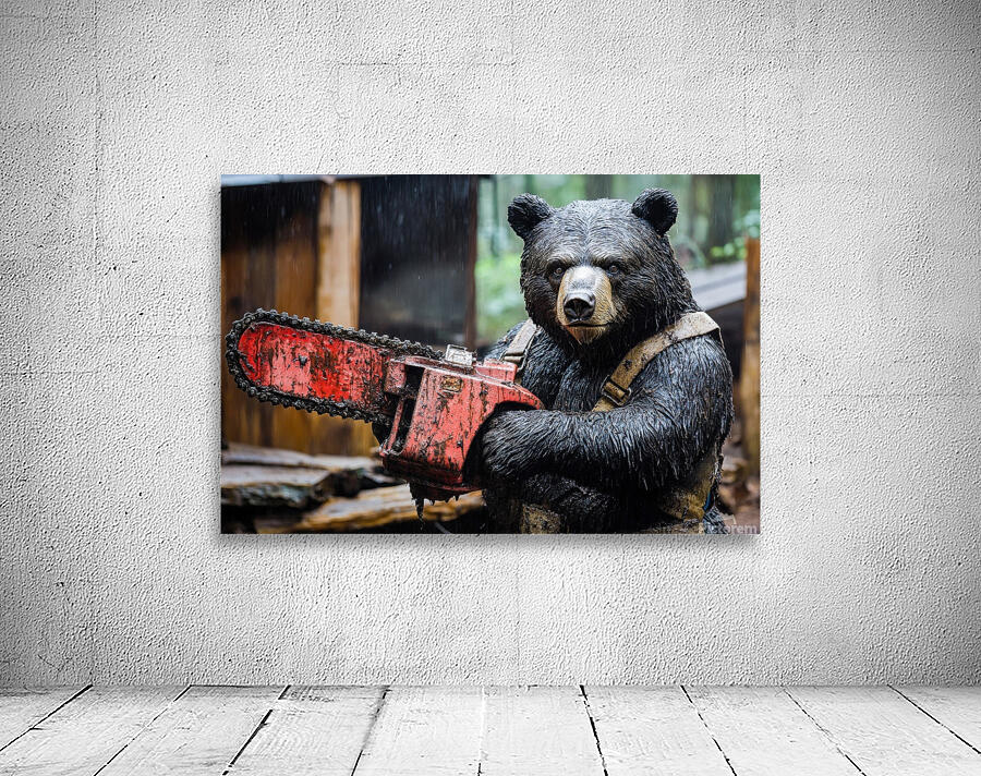 Bear with Chainsaw 01 Wall Preview