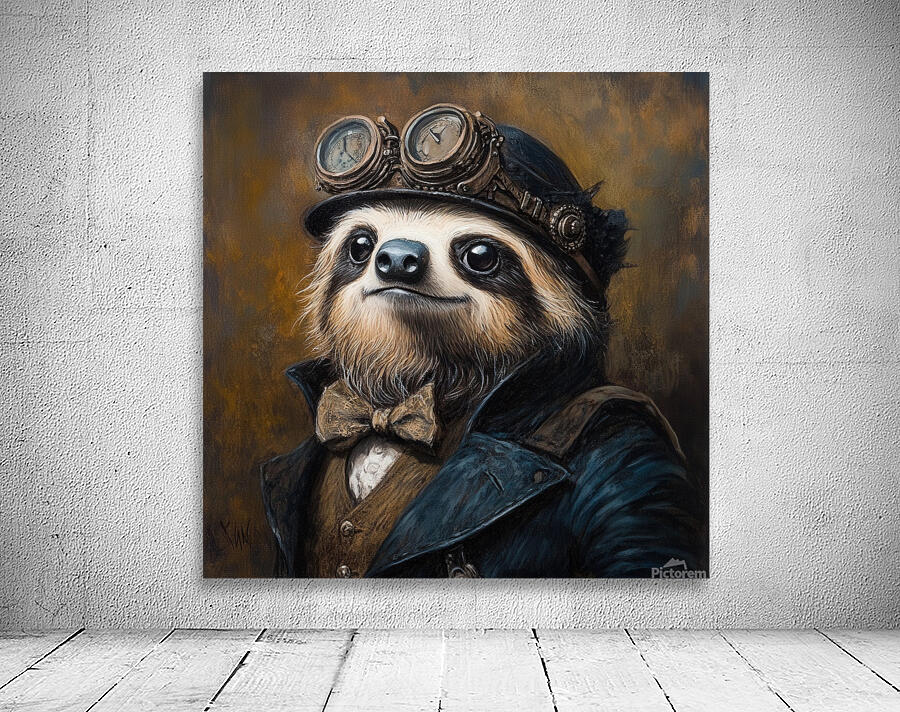 Steampunk Sloth Gentleman Wall Preview
