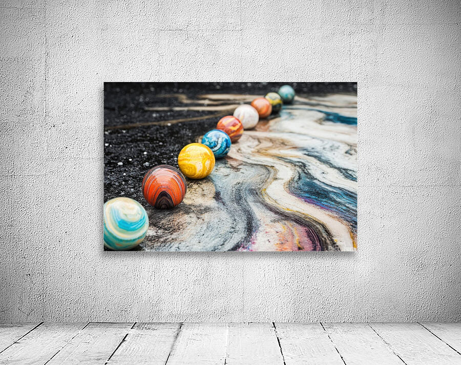 Colorful Celestial Marbles Wall Preview