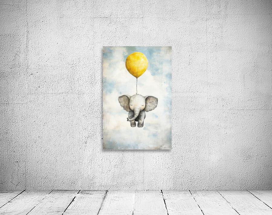 Whimsical Floating Elephant 01 Wall Preview
