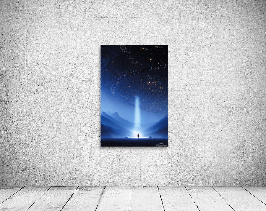 Alien Encounter Under Starry Sky Wall Preview