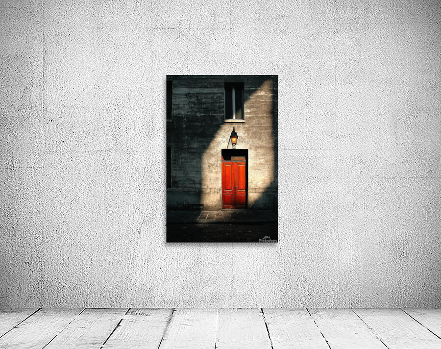 Sunlight on Red Door Wall Preview