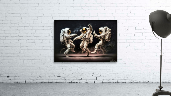 Outer Space Party 01 Dancing Astronauts Wall Preview