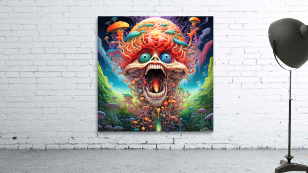Crazy Psychedelic Mushroom 01 Wall Preview