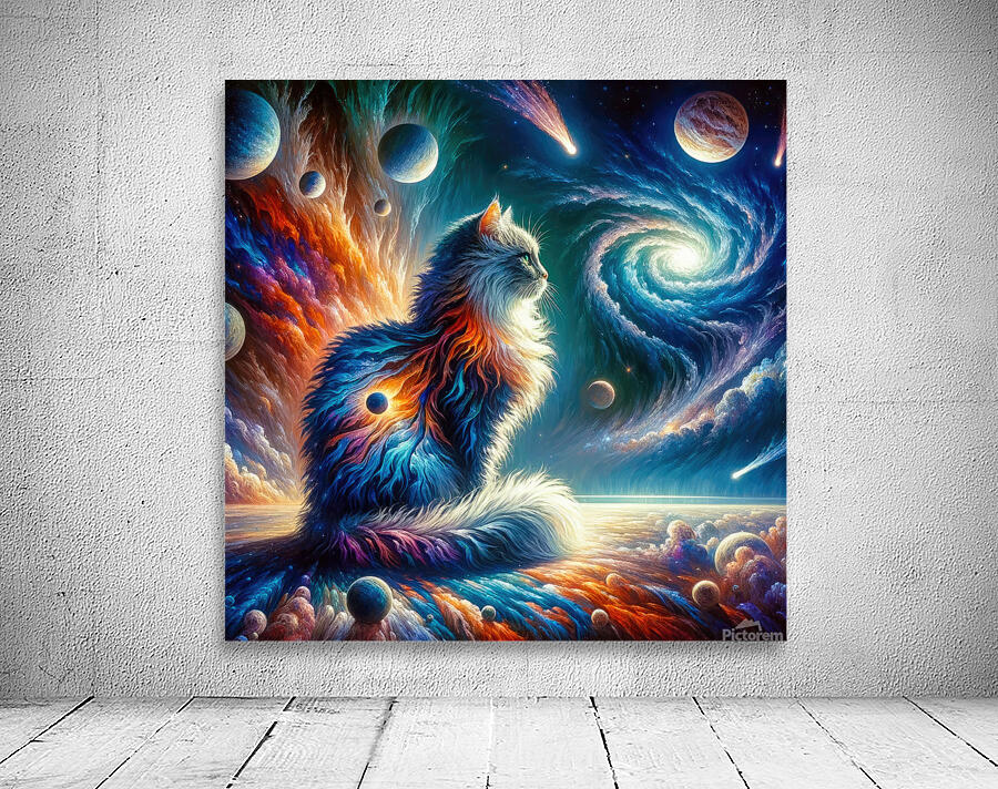 Cosmic Space Cat 01 Wall Preview