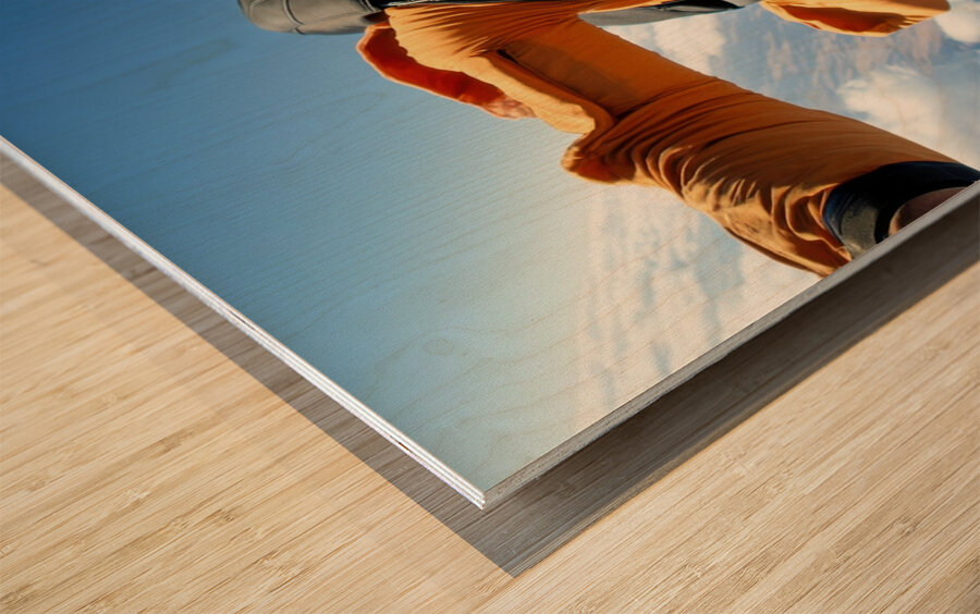 Skydiving Burger Feast Wood print