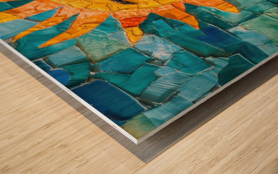 Mosaic Sunburst Wood print