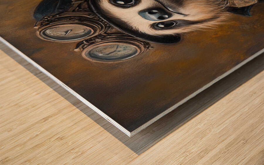 Steampunk Sloth Gentleman Wood print
