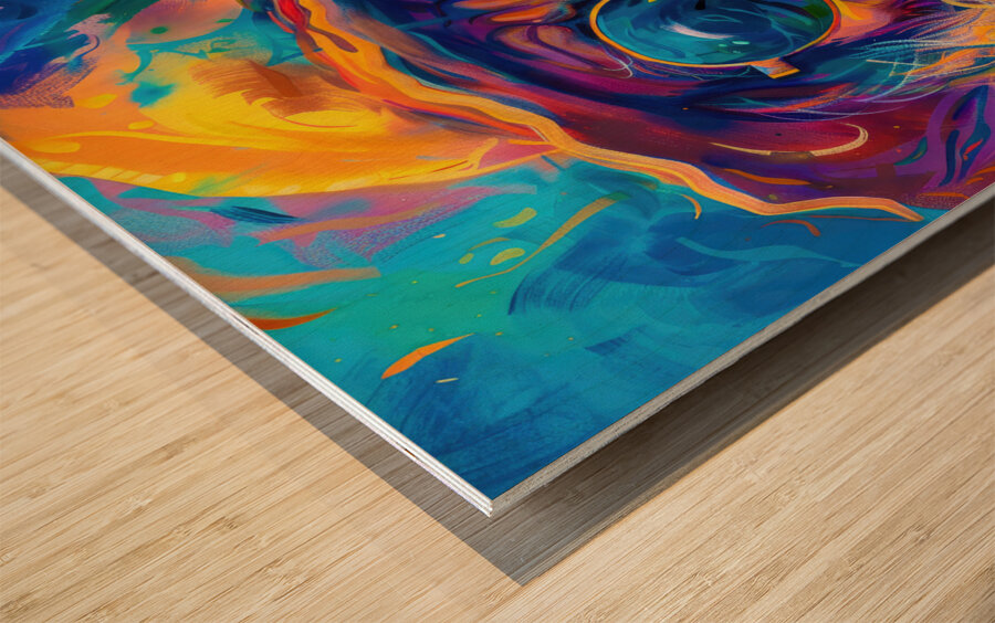 Happy Psychedelic Hippie 01 Wood print