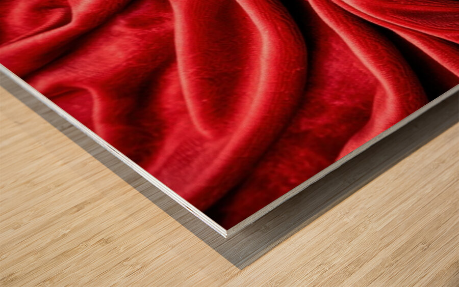 Red Abstract Fabric Wood print