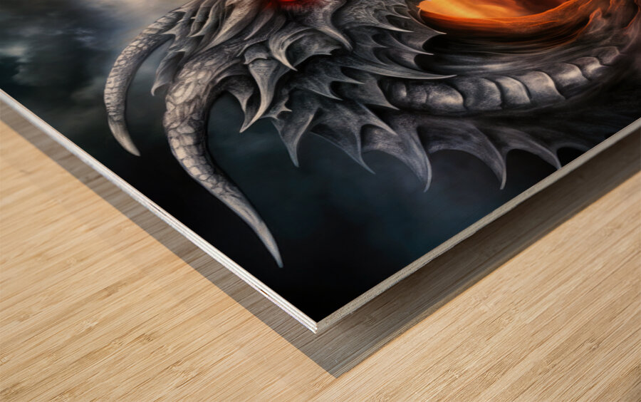 Two Magic Dragons 01 Wood print