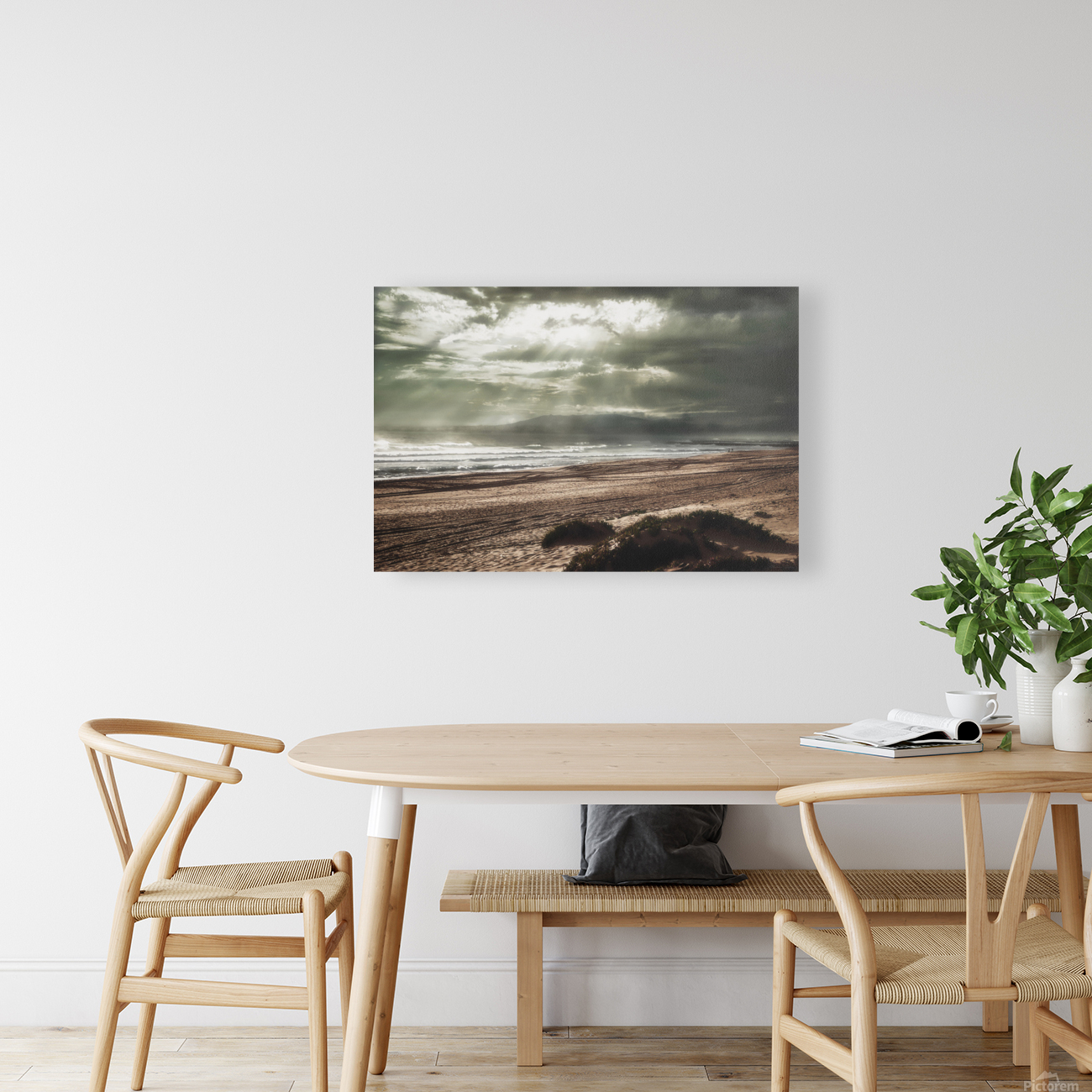 Mystical cloudscape beach landscape scene Reproduction