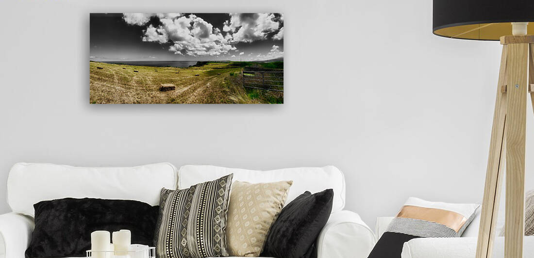Country farmland panorama landscape in Azores Islands by Marco Sales