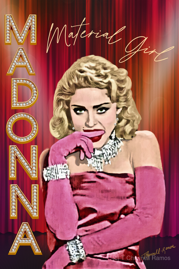 Madonna Material Girl Portrait Print by T Channell Ramos Wall Art