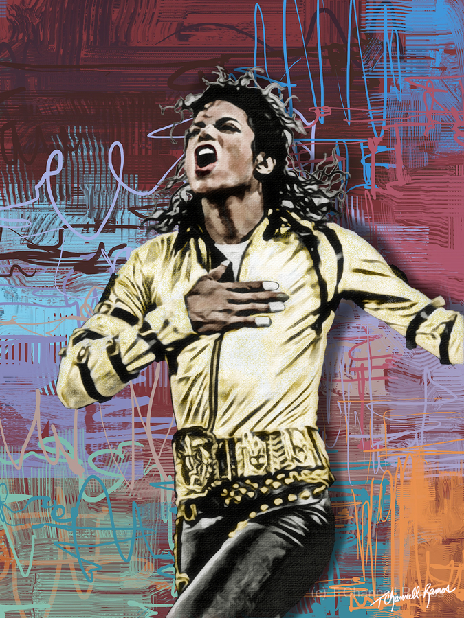 Michael Jackson 1997 HIStory Portrait 2 by T Channell Ramos Wall Art