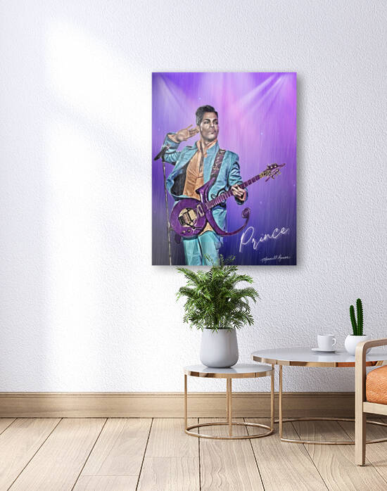 Roger Nelson Purple Rain Hand-painted Portrait Print by T Channell Ramos