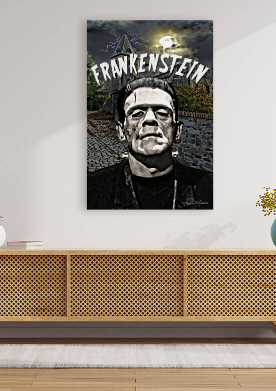 Frankenstein Monster Boris Karloff Portrait print by T Channell Ramos
