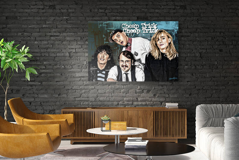 Cheap Trick Hand-painted Portrait Print by T Channell Ramos