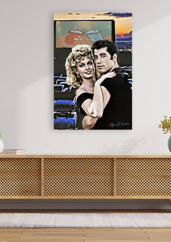 Grease Movie Portrait Print by T Channell Ramos