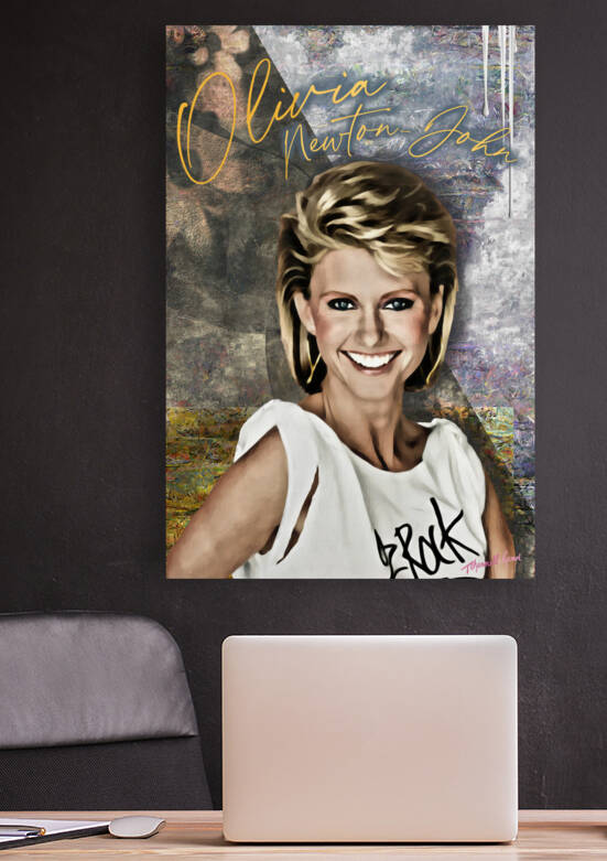 Olivia Newton-John Portrait Print by T Channell Ramos