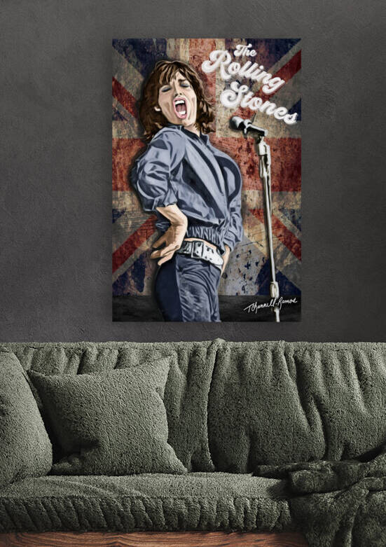 Mick Jagger Portrait The Rolling Stones Artwork by T Channell Ramos