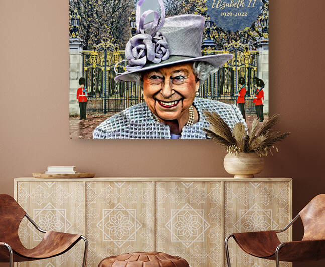 Queen Elizabeth Commemorative Portrait Print by T Channell Ramos