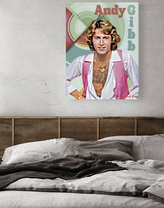 Andy Gibb Portrait Print by T Channell Ramos