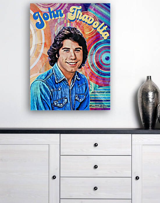 John Travolta Portrait Print by T Channell Ramos