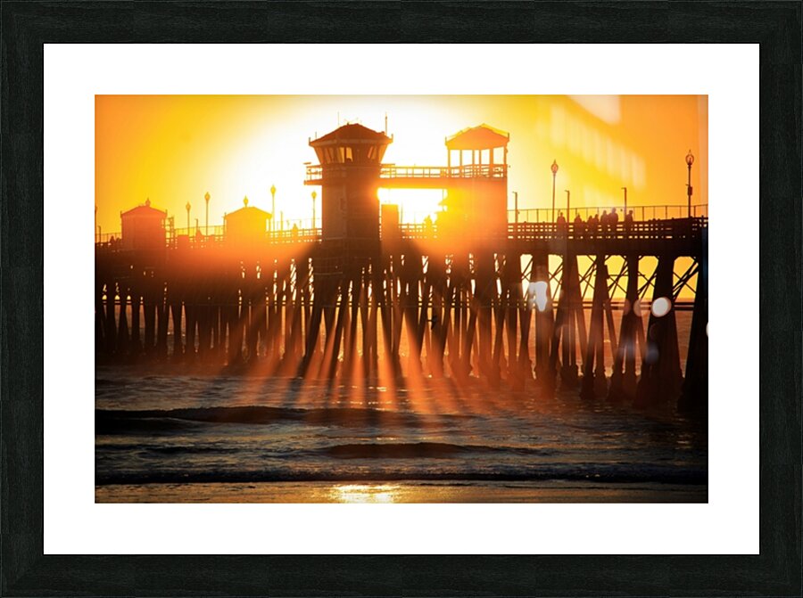 Sunset Pier Rays Picture Frame print
