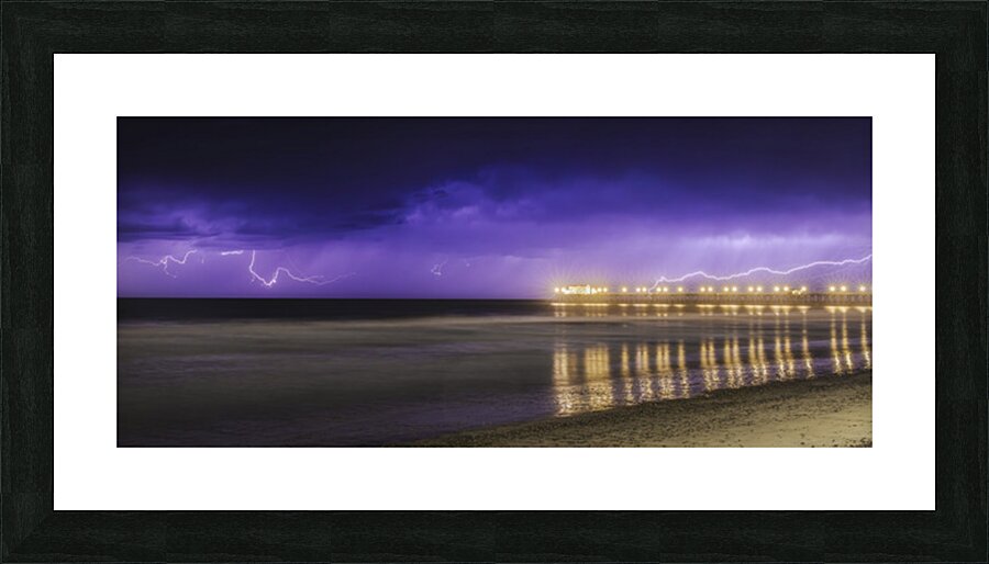 Pier Strike panoramic Picture Frame print