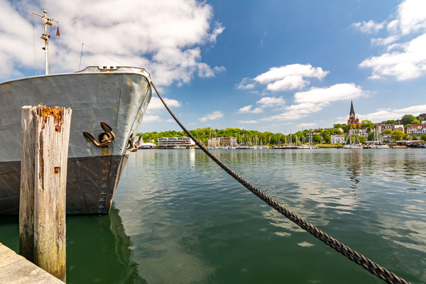 Scenic view of the harbour and waterfront in Flensburg Germany Digital Download