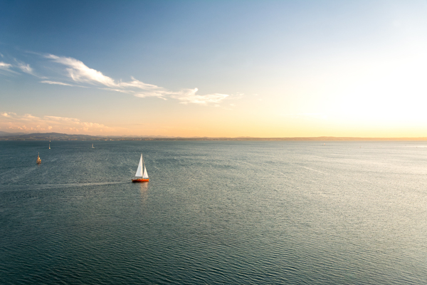 Lonely sailing boat on Lake Constance Digital Download