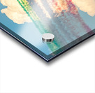 Fighter jets performing airshow with colorful exhaust streams in scenic clouds Impression Acrylique