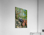 Traditional punt boats Stocherkahn at the pier at the Neckar River in Tübingen Germany Acrylic Print