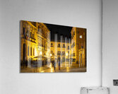 Night shot of square and baroque buildings in beautiful ancient Italian city Syracuse on the island of Sicily Acrylic Print