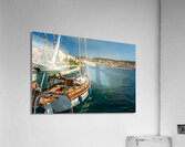 Luxurious sailing yacht in the harbour of Mali on the island of Losinj in the Adriatic Sea Croatia Acrylic Print