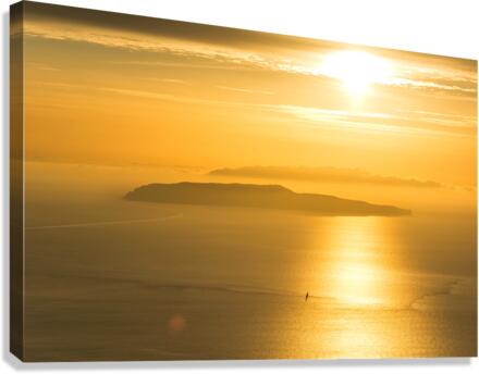 Golden sunset over the island of Levanzo Sicily Italy Canvas Print