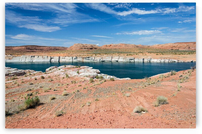 Water reservoir in the desert near Page USA by caladoart