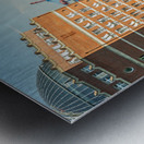 View of the Burchardkai container terminal and ship from Hamburg Övelgönne Germany Metal print